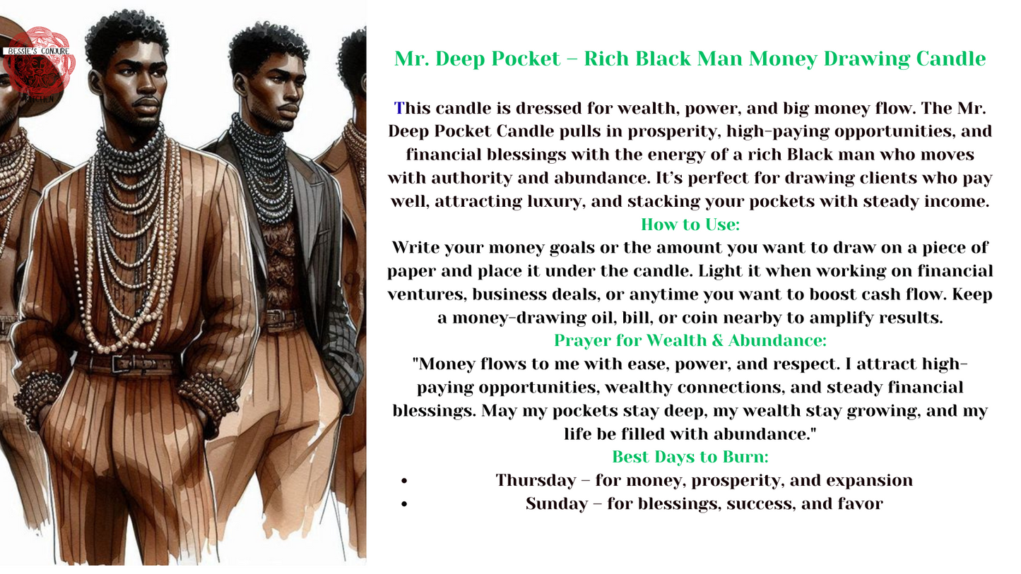 MR. DEEP POCKETS - RICH BLACK MAN MONEY DRAWING CANDLE