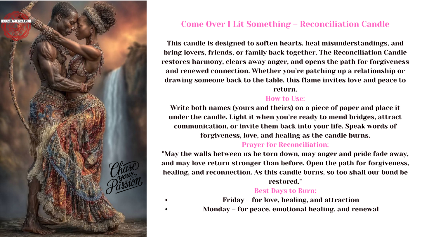 COME OVER I LIT SOMETHING -RECONCILIATION CANDLE