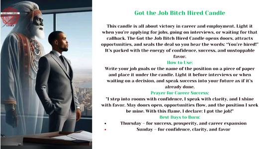 GOT THE JOB BITCH HIRED CANDLE