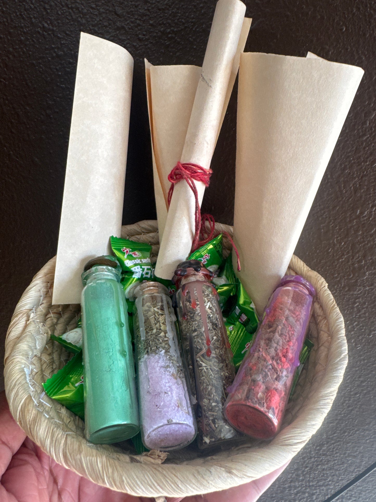 Spell Jars W / Parchment Paper