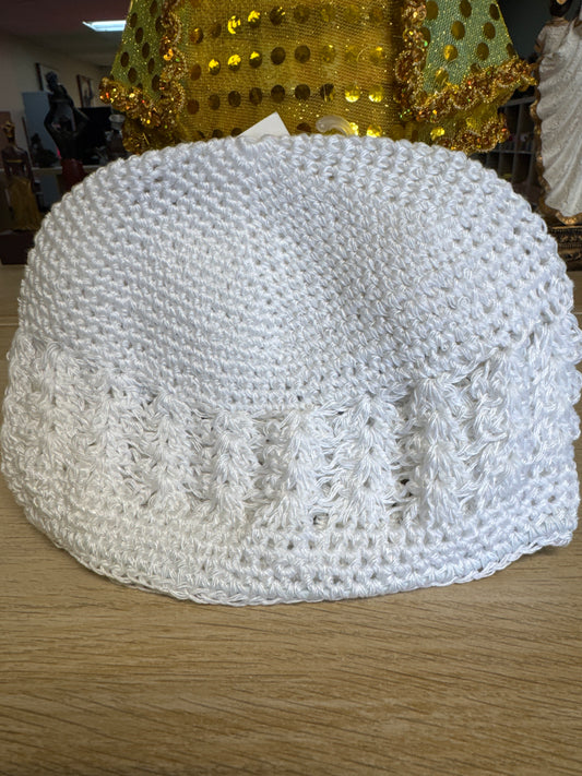 White Woven Caps